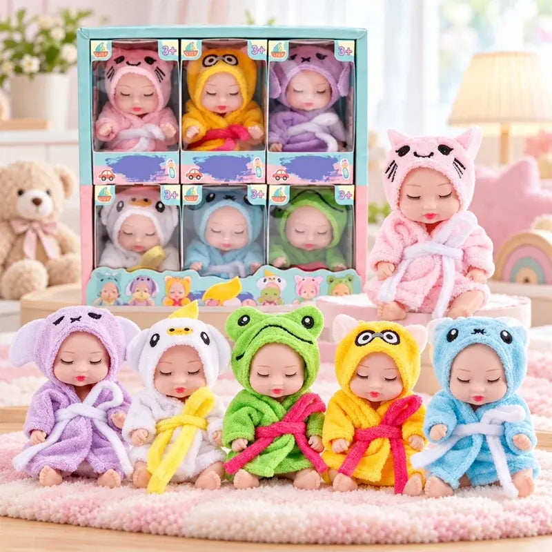 👶 Set de regalo de muñecos bebé Reborn: ¡envueltos en disfraces de animales! Adorables caritas de bebé durmiente · Set de 6 muñecos en caja de regalo · ¡El regalo perfecto para los niños!