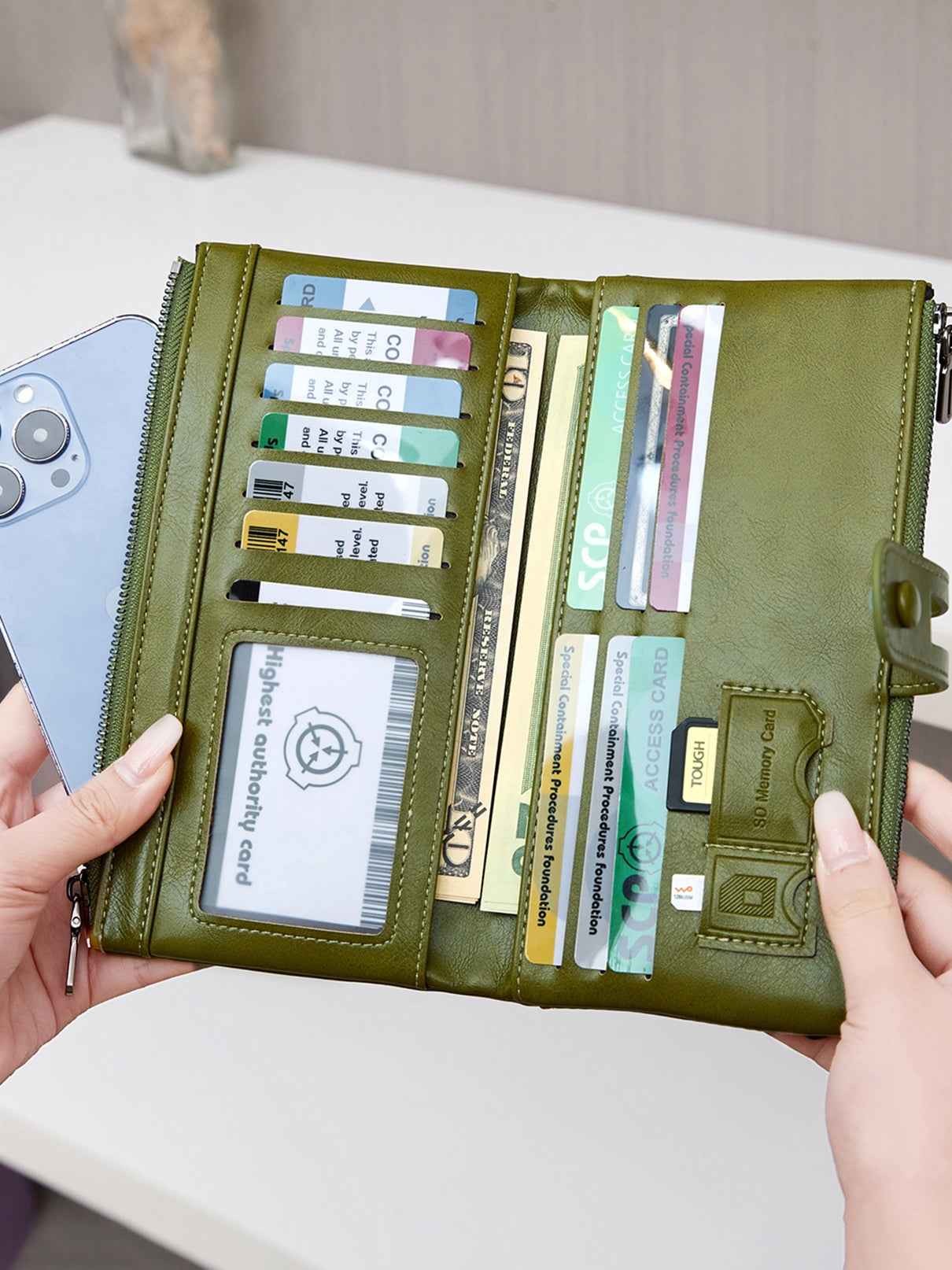 ❤️【35%OFF】💰 Cartera para teléfono móvil hecha a mano antirrobo de cuero genuino para mujer de nuevo estilo
