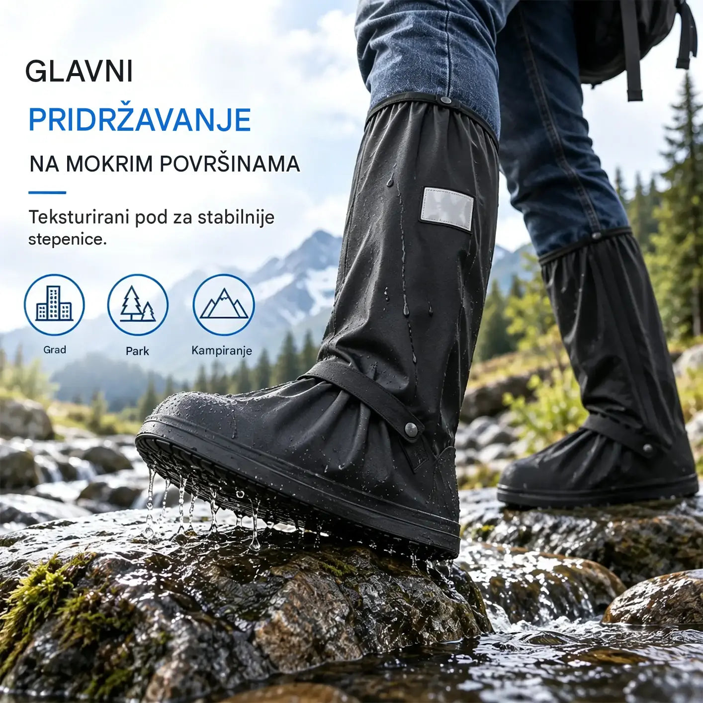 【1 par 23€】Spriječite smočenje tenisica! Izdržljive vodootporne navlake za obuću: neklizajuće i sklopive – lako ih nosite u torbi