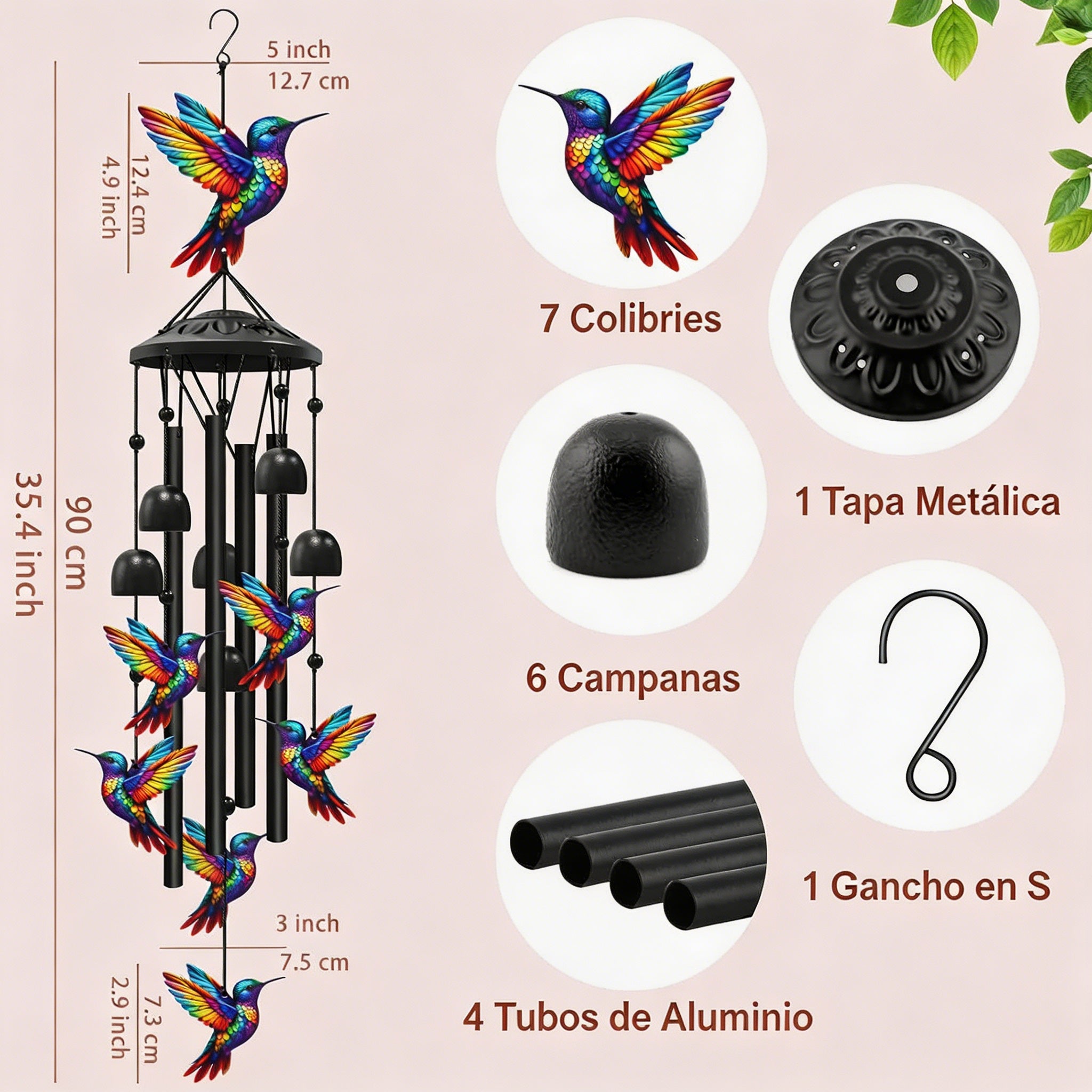 🕊️🔔 ¡OFERTA FLASH 50%! Carillón de Viento Vintage de Metal para Jardín – Aluminio Anodizado, Sonido Apacible, Resistente a la Intemperie, Ideal para Terraza y Balcón 🌿