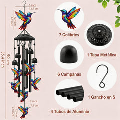 🕊️🔔 ¡OFERTA FLASH 50%! Carillón de Viento Vintage de Metal para Jardín – Aluminio Anodizado, Sonido Apacible, Resistente a la Intemperie, Ideal para Terraza y Balcón 🌿