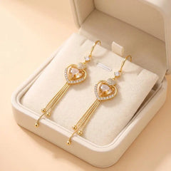 📢📢50% OFF !! 💖 Statement Heart Tassel Earrings【⏰¡29.500 unidades vendidas!】