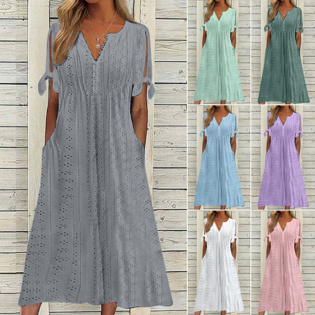 【🔥Gran oferta】【Talla 5XL】Vestido sencillo de verano para mujer, mezcla de algodón y lino, cómodo y transpirable