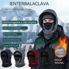🎉🧣❄️ Topla, dvoslojna kapa od flisa otporna na vjetar koja štiti lice – idealna za zimu.