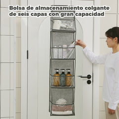 💯Bolsa de almacenamiento colgante de seis capas con gran capacidad