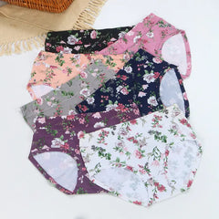 😍🔥【Conjunto de 7 piezas】💕【50-140KG】Ropa interior femenina cómoda de algodón puro antibacteriano, nuevo estilo estampado