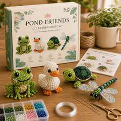 🏆Oferta por tiempo limitado: 50% de descuento🧵✨Kit de manualidades con pequeños animales 3D con cuentas