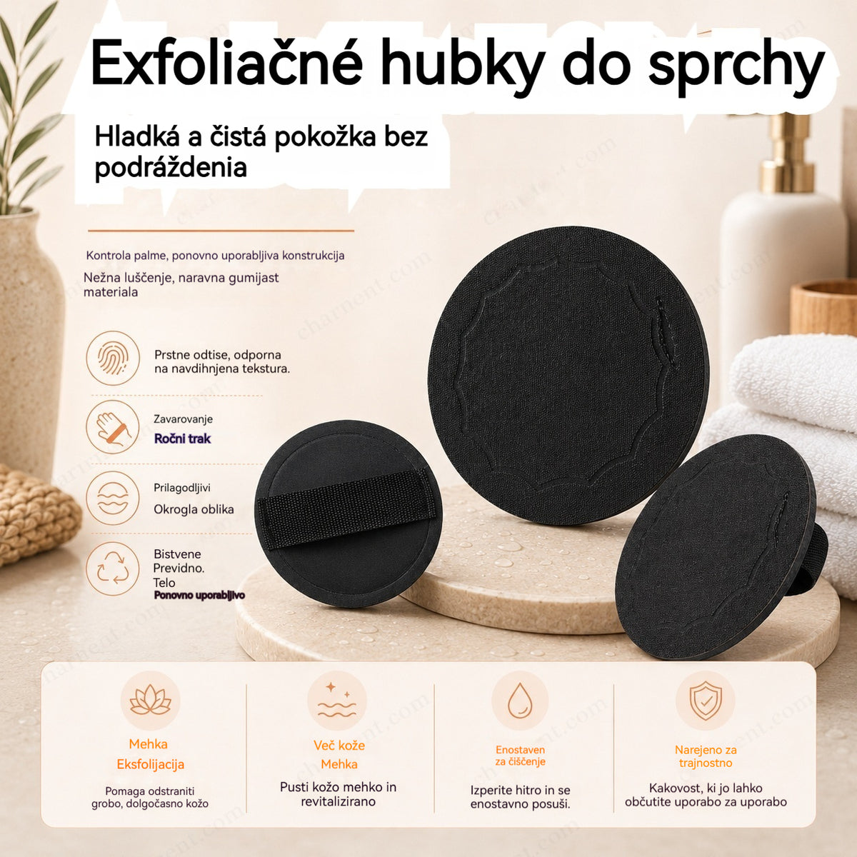 4 kosi 20€🚿 Piling gobice za tuš 🧖‍♀️✨ Gladka in čista koža brez draženja