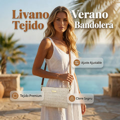 ⏳Oferta por tiempo limitado⏰Bolso de hombro y cartera de mano de paja trenzada para mujer👜