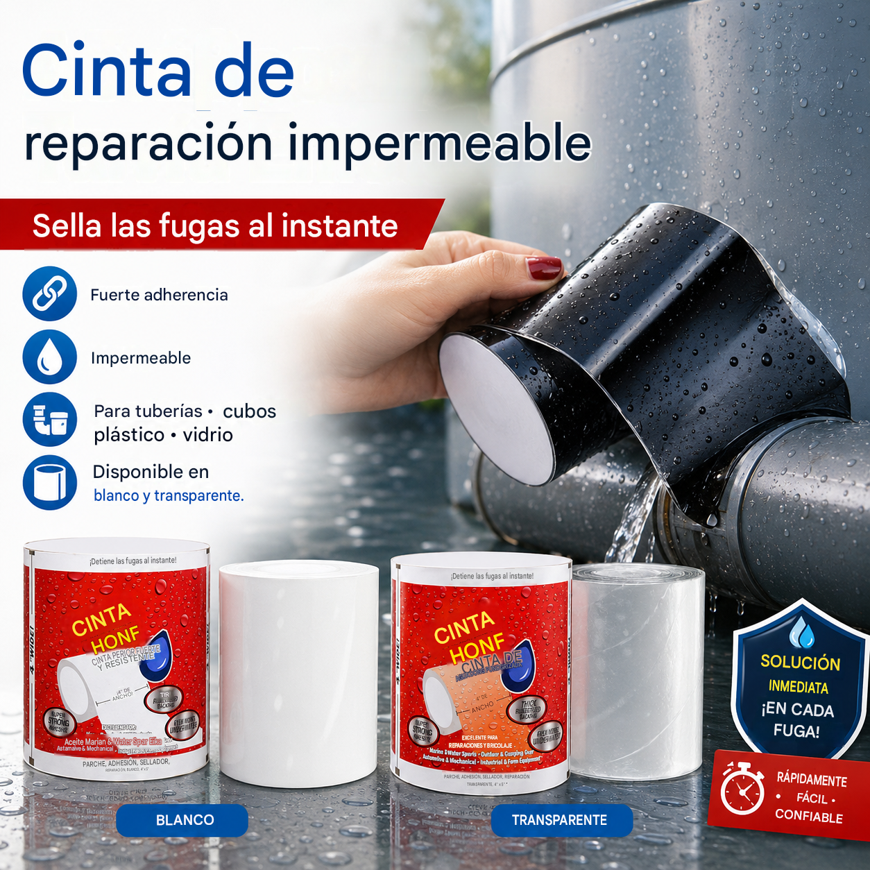 2 unidades por 26 euros 🏠 Cinta de reparación resistente e impermeable para tuberías, cubos y plástico.