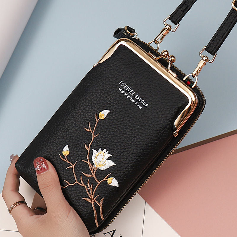 👜 Cartera cruzada para mujer en piel de vacuno con bordado y correa para el hombro 2026🎁