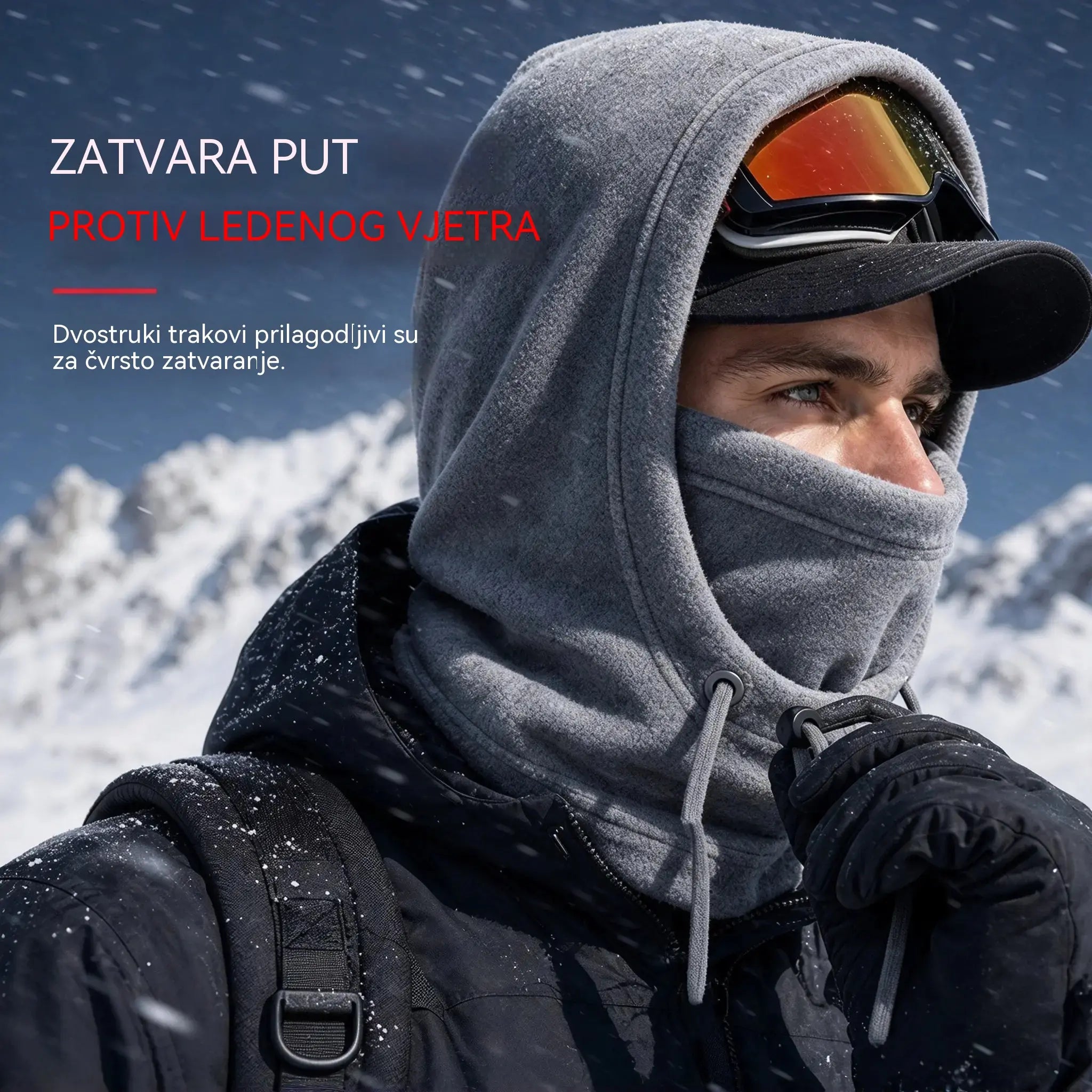 ❄️🧣 Zimska flis termalna balaklava | Debela vjetrootporna balaklava za skijanje, biciklizam, motociklizam i aktivnosti na otvorenom 🏍️🚴‍♂️