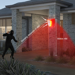 Alarma solar, luz de alarma antirrobo con sensor de cuerpo humano, repelente de animales ultrasónico