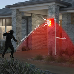 Alarma solar, luz de alarma antirrobo con sensor de cuerpo humano, repelente de animales ultrasónico