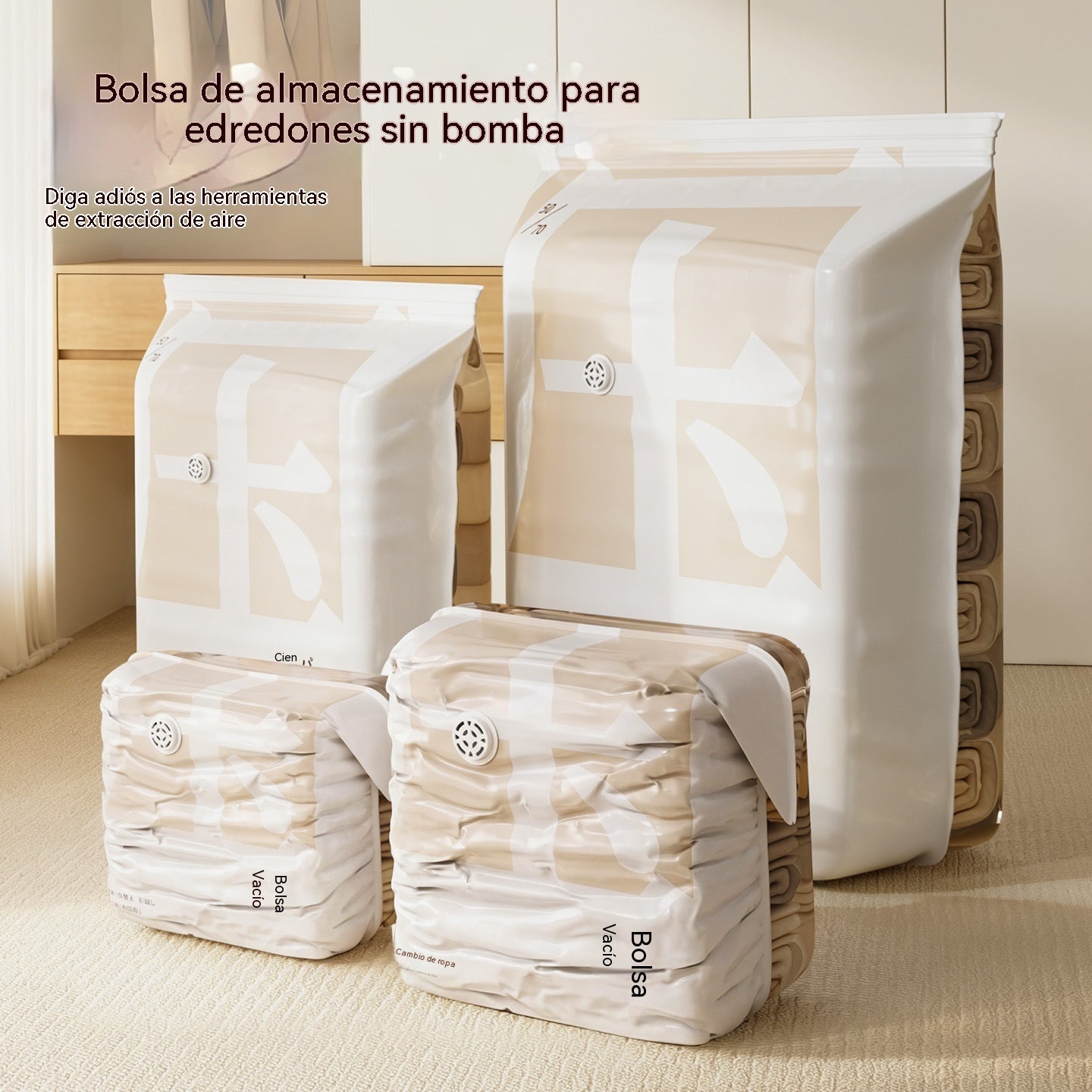 🧳 5 artículos por 27 euros 💨 Bolsa de almacenamiento al vacío grande y compresible: no requiere bomba, es a prueba de fugas e ideal para ahorrar espacio en maletas y en casa ✈️