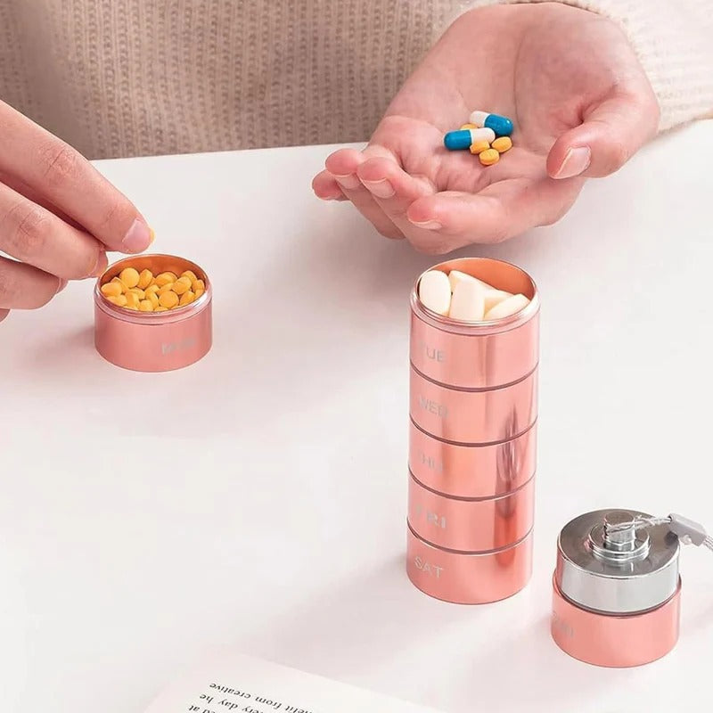 💊 Organizador de Pastillas de Aluminio Impermeable de 7 Días – Portátil y Seguro 🧳🔒✨