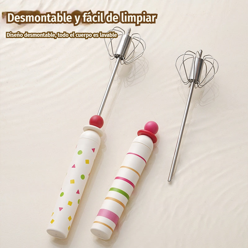 27€【 Conjunto de 2 piezas】🥚 Batidor semiautomático desmontable de acero inoxidable 304 ✨