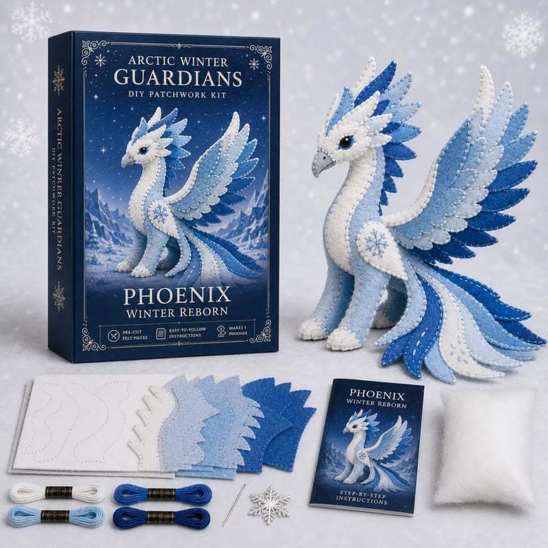 🎁 Último día: ¡Ahorra un 49%! 🧵 Mini kit de patchwork DIY de la serie «Arctic Winter Guardian».