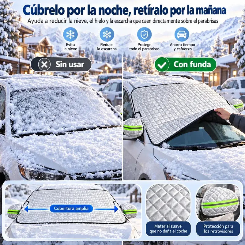 ❄️☀️Cubierta para parabrisas de coche | Protección Antinieve, Antihielo y Solar | Funda Impermeable y Térmica Universal ✨