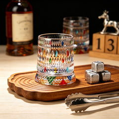 🥃【270ml】💎Vaso de whisky giratorio 360°, vaso de licor antiestrés pintado