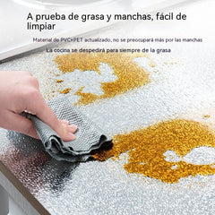 【40cm*5m】🛡️ Lámina Adhesiva de Aluminio Removible – Antigrasa, Resistente al Calor y Fácil de Limpiar