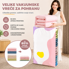 🧳【Set od 5 dijelova】💨 Velika, stlačiva vakuumska vrećica za pohranu: nije potrebna pumpa, nepropusna je i idealna za uštedu prostora u koferima i kod kuće ✈️