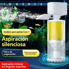 🐟Sistema de circulación de agua de acuario con filtro 3 en 1, funcionamiento silencioso.
