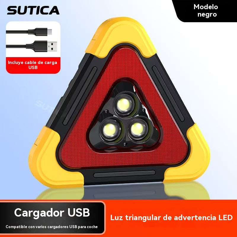 🚨☀️ Triángulo de Emergencia Solar 3 en 1 con Luces LED – Máxima Visibilidad y Seguridad en la Carretera ⚠️