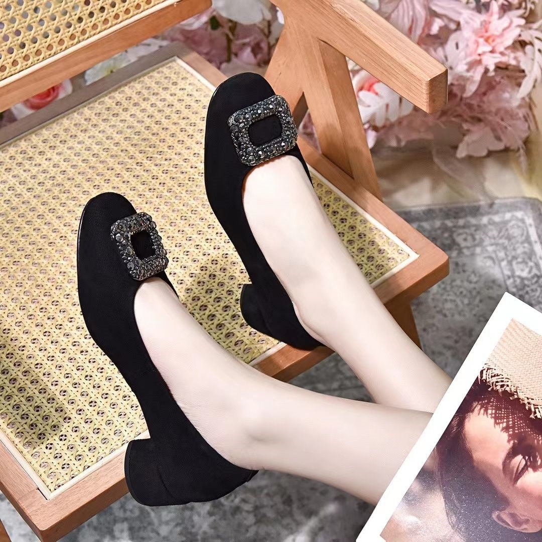 🔥✨【Nuevos estilos de otoño】【34~41】Mocasines de plataforma con incrustaciones de diamantes de imitación