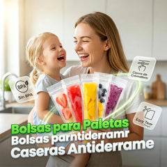 🍓【200 unidades + embudo plegable】⏰⏳Bolsas para paletas heladas DIY con cierre hermético: reutilizables, fáciles de rellenar, paletas heladas saludables para niños en verano 🍦✨