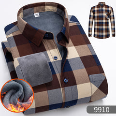 🔥✨【Compra uno, llévate otro gratis】👔【L-5XL】Camisa de manga larga de negocios cálida para otoño e invierno