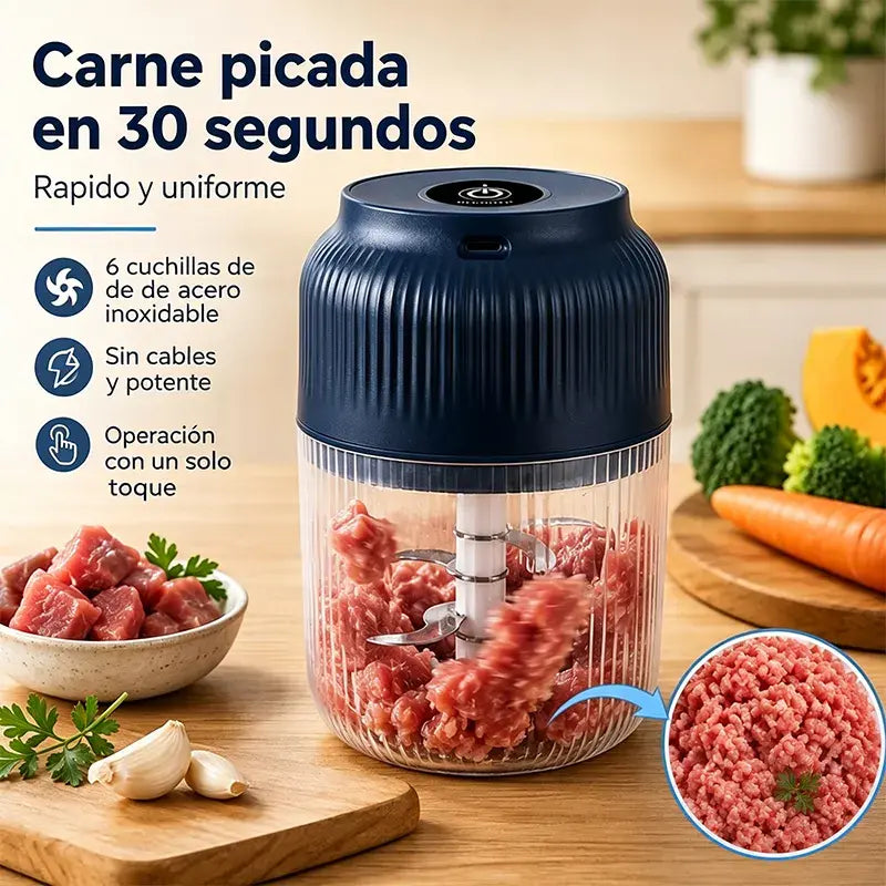✨⚡ Mini Picadora Eléctrica Multifuncional Inalámbrica | Pica ajo fácilmente, tritura carne rápido, ideal para cocinar y preparar papillas para bebés 🥣🍖🧄