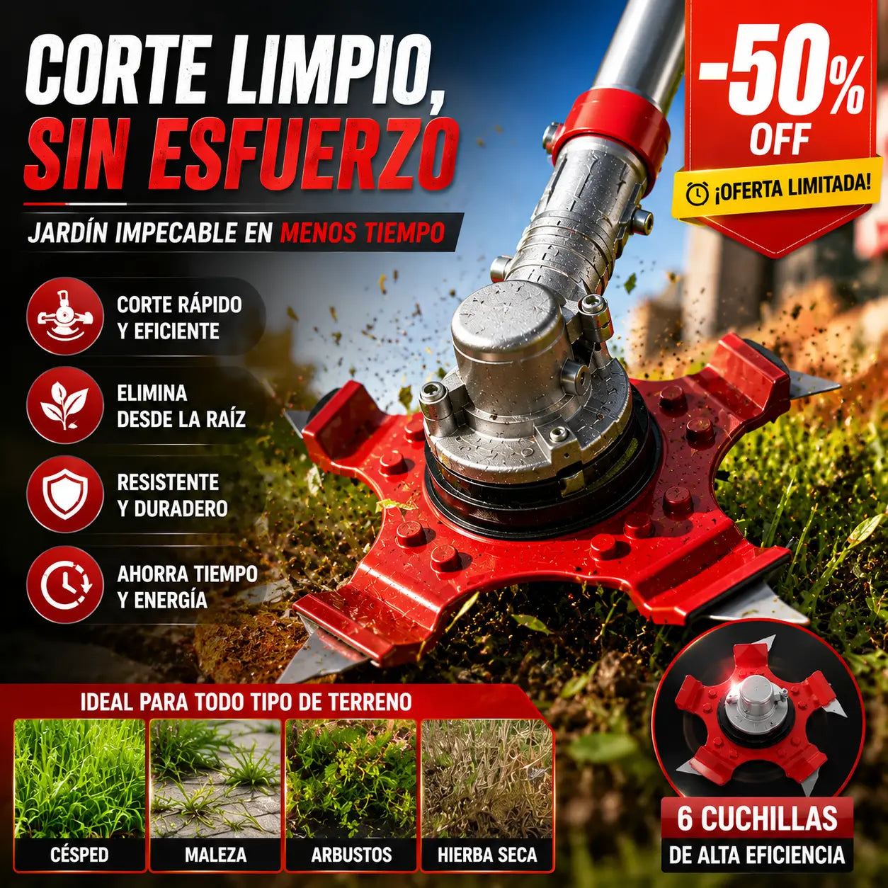 💥Ruedas de zanja de acero al manganeso de alta dureza, adecuadas para zanjar y cortar césped [modificación de cortadora de césped]