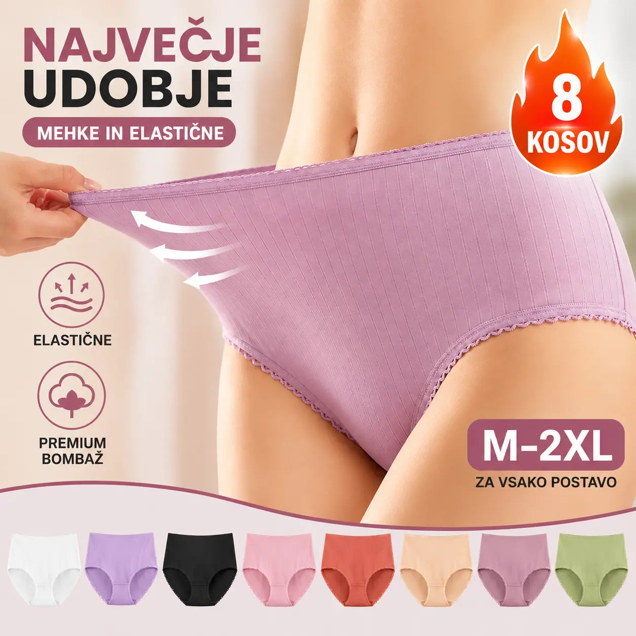 💖(8 kosov) Zadnji dan s 50% popustom: nepremočljive antibakterijske spodnjice z visokim pasom