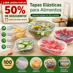 🔥【Paquete múltiple de 100 unidades】Tapa de frescura desechable de grado alimenticio,Protección de alimentos rápida y sencilla