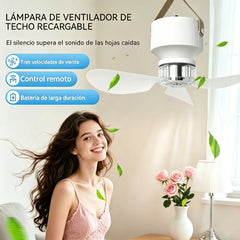 ⏰ Oferta por tiempo limitado: ¡Ventilador de techo recargable con luz LED! 🌬️✨Carga USB
