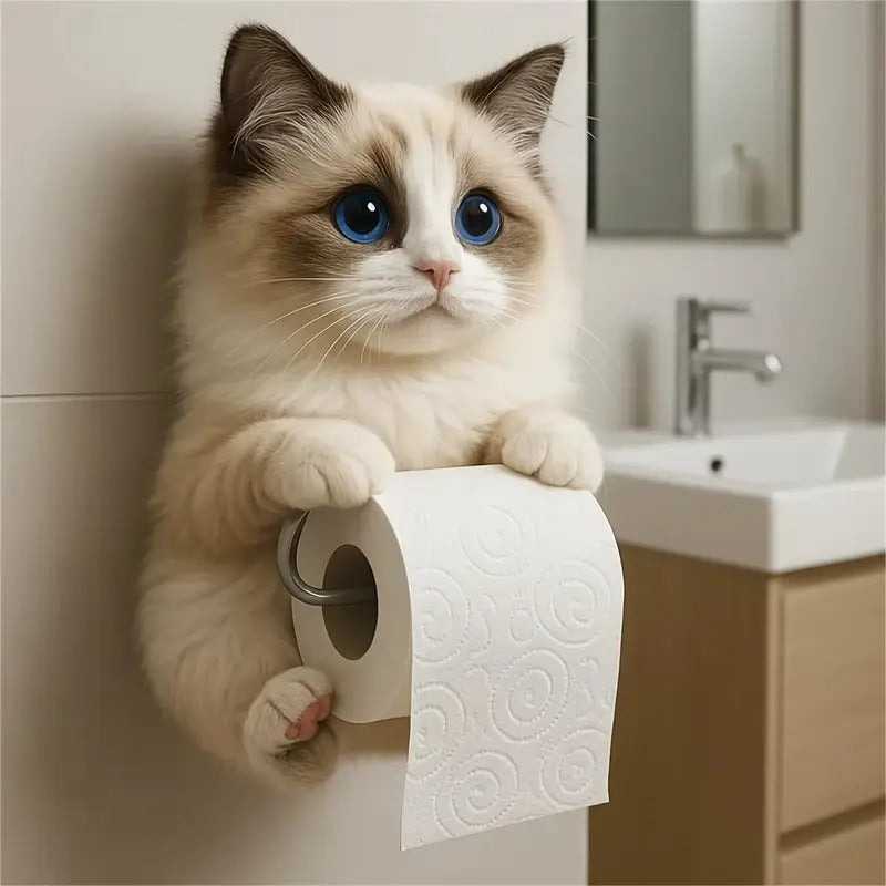 💥 50 % de descuento: ¡último día! 🐱 Adorable portarrollos de papel higiénico con estampado de gatos.