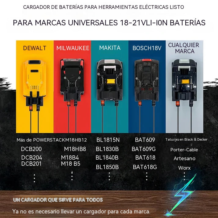 🔥Descuento del 55% por tiempo limitado🔥 Adaptador universal para cargador de baterías de litio de alta eficiencia