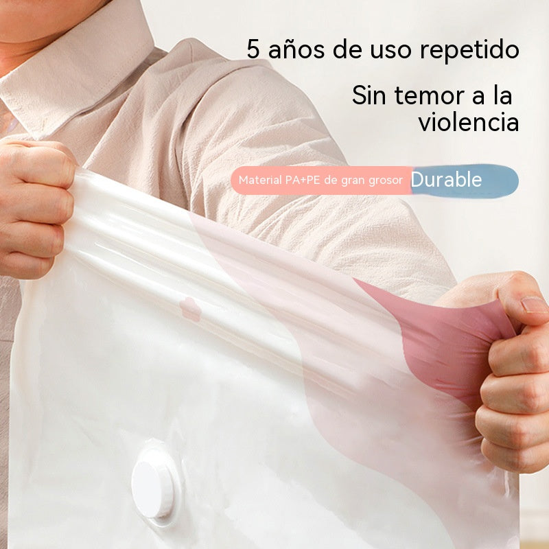 Bolsas de compresión al vacío para guardar ropa y ropa de cama.