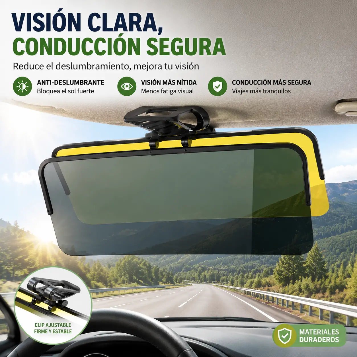 🚗 Extensor de visera solar polarizada antirreflejos universal para automóviles