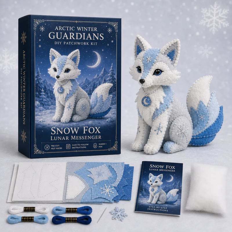 🎁 Último día: ¡Ahorra un 49%! 🧵 Mini kit de patchwork DIY de la serie «Arctic Winter Guardian».
