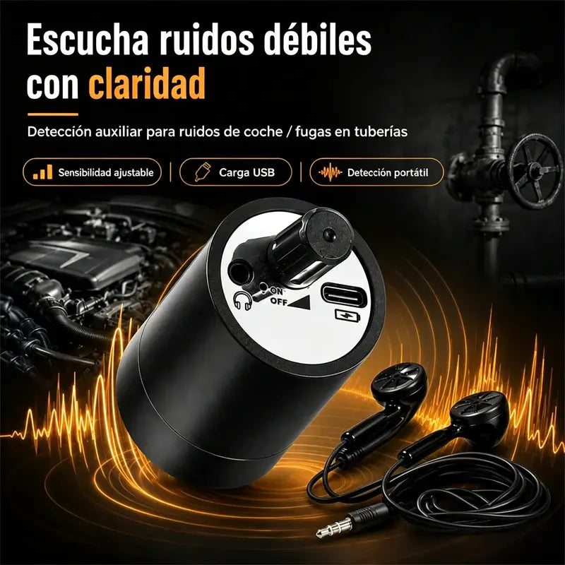 🎧 Detector de fugas de agua y amplificador de sonido para paredes | Dispositivo portátil de escucha para localizar tuberías y ruidos🔍