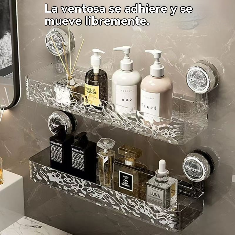 🍽️🧺🔥26 euros cada uno🔥 Estante de almacenamiento con ventosa sin perforaciones, elegante estante de drenaje ondulado, adecuado para cocina y baño