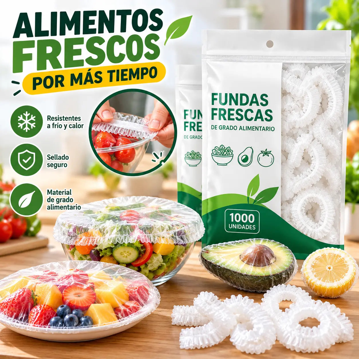 🔥【Oferta especial de último día: 50% de descuento】✨500 envoltorios de plástico reutilizables y flexibles aptos para alimentos