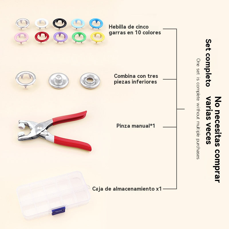 ✨✨【100 pares de botones + alicates】Nuevo kit de instalación de botones sin costuras multifuncional
