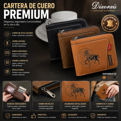 🔥🔥【50%OFF】Nueva y elegante cartera corta con cremallera de estilo retro para hombre.