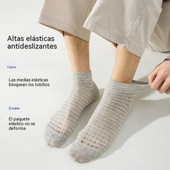 【14 pares】Calcetines tobilleros transpirables de malla calada para hombre - 2 pares de cada color