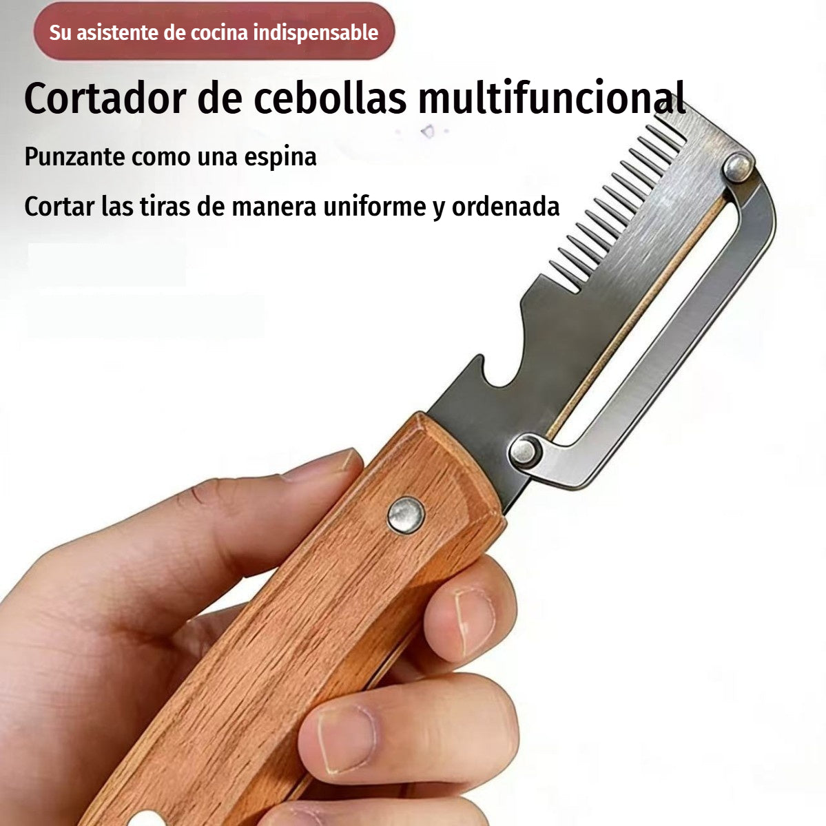 ✅【¡Compra 2 y llévate 2 gratis!】🧅🔪 Pelador de cocina multifuncional 3 en 1: ¡Pela, corta y abre tapones de botellas! 🔥