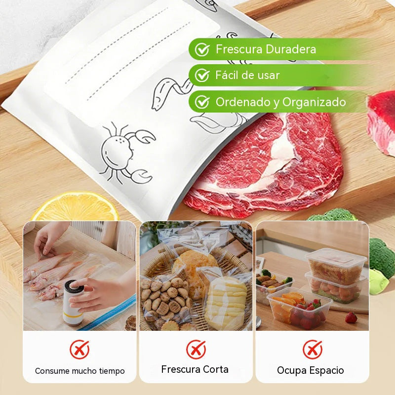 🔥Pack 30 uds | 10 Grande+10 Mediano+10 Pequeño🔥 Bolsa de Conservación de Aluminio Antibacteriana con Cremallera, Reutilizable para Refrigeración y Congelación