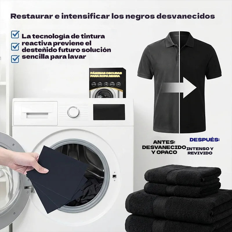 【50%OFF】🔥🔥【5 cajas (60 comprimidos)】✨Hoja para reparar y restaurar el color de prendas negras de uso doméstico